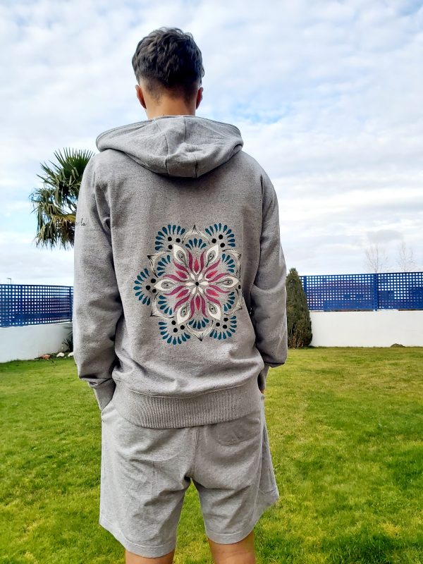 Sudadera Unisex con capucha. Pintada a mano. Diseño Único Algodón 100% Ecológico