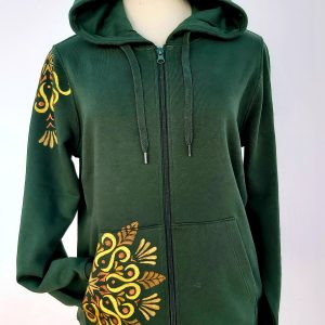 Sudadera Sol Naciente, de algodón 100% ecológico Pintada a Mano